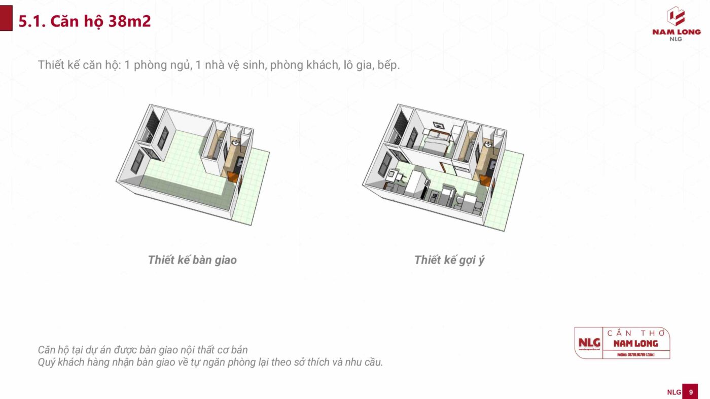 NHÀ Ở XÃ HỘI NAM LONG 2 LOẠI 1 PHÒNG NGỦ 1 WC